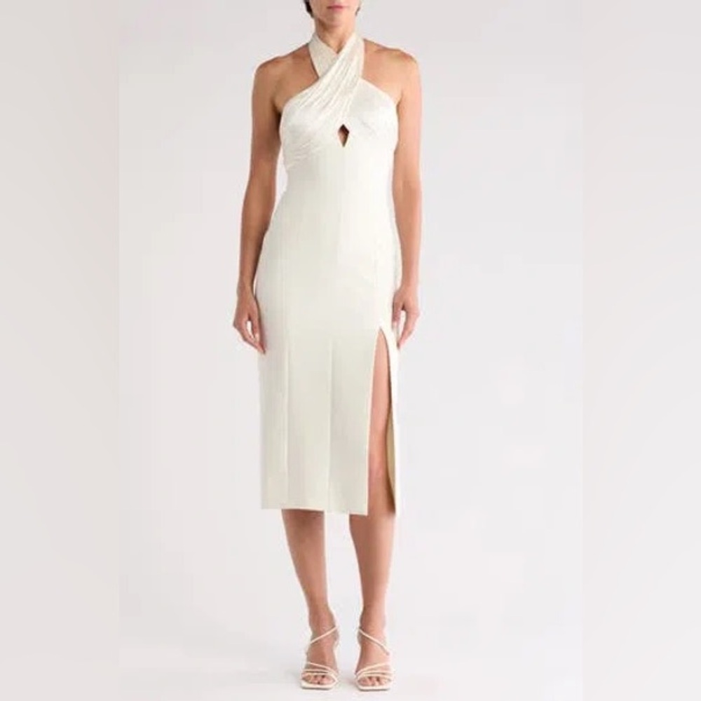 CINQ À SEPT Archer Halter Dress In Ivor, BRAND NEW, Size 6, $598